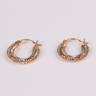 18K YELLOW WHITE Gold Filled Jewelry Womens Elegant Earrings E020