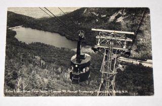 Vintage RPPC Postcard Echo Lake Cannon Mtn Tramway Franconia Notch NH