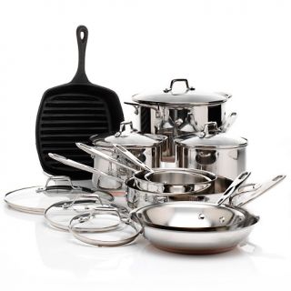 Emerilware™ Stainless 14 piece Cookware Set with Grill Pan