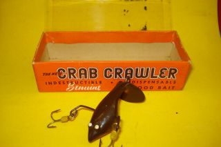 ed wood crab crawler VINTAGE 1940 FISHING LURE & BOX cast aluminum