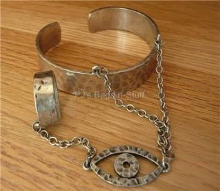 Low Luv x Erin Wasson Evil Eye Bracelet Cuff Ring (sz 6) Set