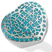 stately steel floral pattern heart ring $ 13 97