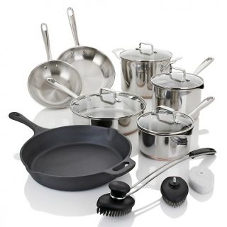 Emerilware™ Stainless Steel with Copper 12 piece Cookware Set w/Cast