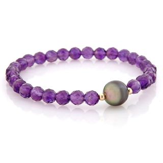 Designs by Turia 14K 10 11mm Cultured Tahitian Pearl and Amethyst 7 1