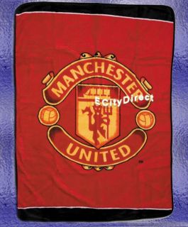 manchester united fc football soccer blanket queen new