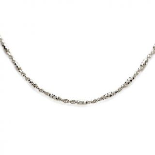  Bendata Sterling Silver Diamond Cut Bar and Rope Chain 16 Necklace