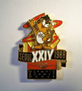 1988 SEOUL OLYMPIC MASCOT HODORI TIGER PIN ON PIN