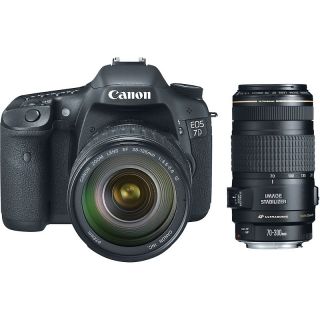  SLR & Advanced Canon EOS 7D 18.0MP Digital SLR Camera with 2 Lenses