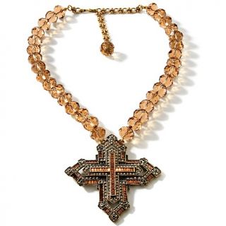 Heidi Daus Commanding Cross Beaded 17 Necklace