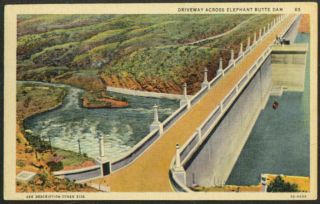 Elephant Butte Dam Truth or Consequences Postcard