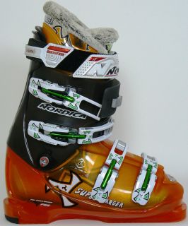 2008 Nordica Supercharger Spark Transparent Orange Black Ski Boots 25