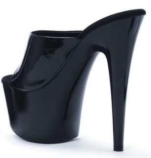 Ellie Shoes High Heel Black Pointed Stiletto Mule 7 High Heel 709