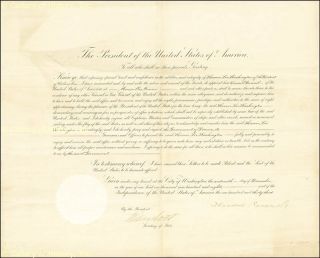  Roosevelt Document Signed 12 16 1908 Co Signed by Elihu Root