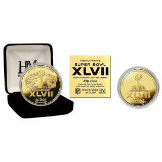 NFL Super Bowl XLVII Limited Edition 24K Gold Plated Flip Coin by