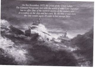 EDMUND FITZGERALD GREAT LAKES ORE CARRIER PLAYBILL FROM PLAY