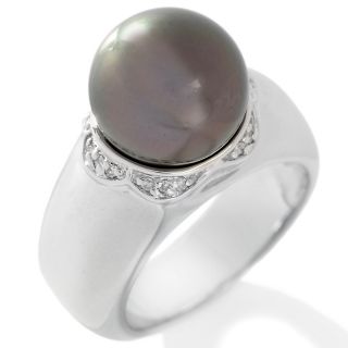 Designs by Turia 11 12mm Cultured Tahitian Pearl and Diamond Accented