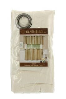 Elrene Home Fashions Essex Ivory Linen Grommet Café Tier Curtains Set