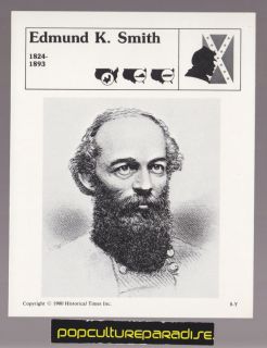 General Edmund Kirby Smith Confederate Civil War Card