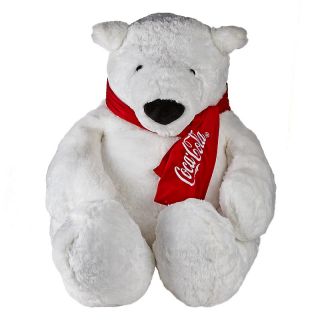 Coca Cola Plush Stuffed Polar Bear with Red Scarf   50in