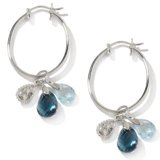  blue topaz sterling silver hoop earrings note customer pick rating 33
