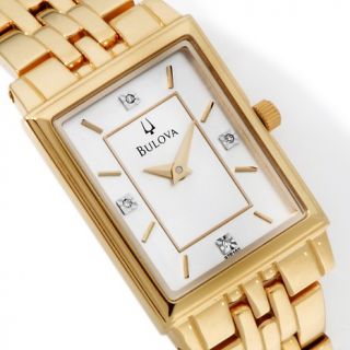 Bulova Ladies Rectangle Case Diamond Marker Bracelet Watch
