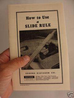 How to Use A Slide Rule Booklet Guide Eugene Dietzgen