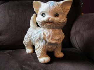 1960s Rubber Squeak Toy Large Cat Kitten TLC Sleep Eyes 10 Long