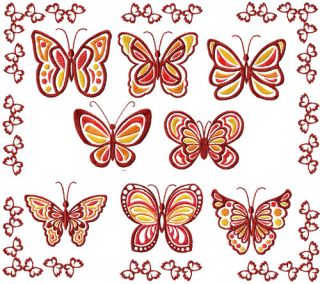 Butterflies Machine Embroidery Designs Applique 4x4 Set