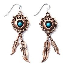  89 90 chaco canyon southwest copper turquoise drop earrings $ 32 90