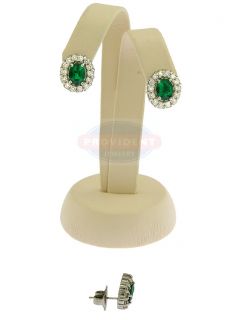  12a 4p eastern estate platinum lds 2 80ct emerald diamond earrings