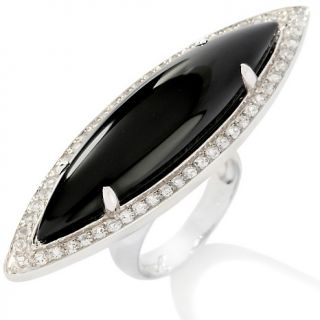 Yours by Loren Black Onyx and White Topaz Sterling Silver Ring