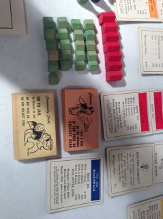 Vintage 1936 Parker Brothers Monopoly Board Game Set All Original Wood
