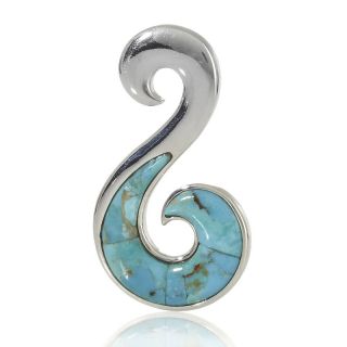 Mine Finds by Jay King Kingman Turquoise Sterling Silver Swirl Pendant