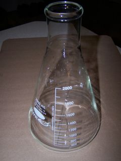 Borosilicate Glass 2000ml Erlenmeyer Flask Unused