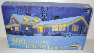 300 Clear Mini Icicle Lights Indoor Outdoor End To End Christmas