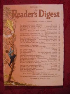 Readers Digest March 1944 Ernie Pyle Louise D Rich
