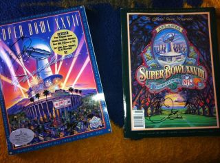 EmmiTT Smith autographed superbowl 27 and 28 game programs coa from