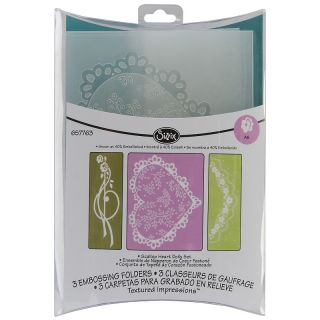 Sizzix Textured Impressions Embossing Folders 3 pack   Scallop Heart