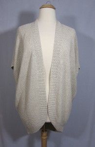 EILEEN FISHER NWT $238 Tangled Linen Cotton Long Oval Cardigan NATURAL