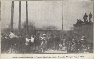 Fire Wooden Ware Factory Escanaba Mfg Co Michigan MI 1907 Disaster