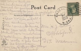 1909 postcard GREETINGS frm ENDERLIN North Dakota