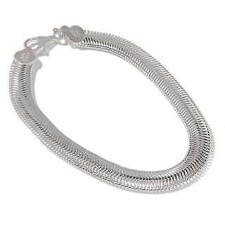 La dea Bendata Sterling Silver Flat Snake Link 8 Bracelet