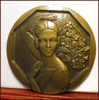 Splendid RARE LG French Art Deco Medal  Spring  by Cochet