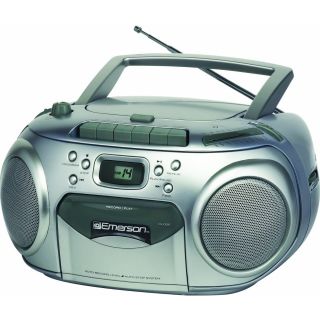 Emerson PD6548SL Portable Radio CD Player with Cassette Recorder Am FM