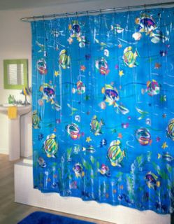 EX Cell Multi Deep Sea Pisces Vinyl Shower Curtain