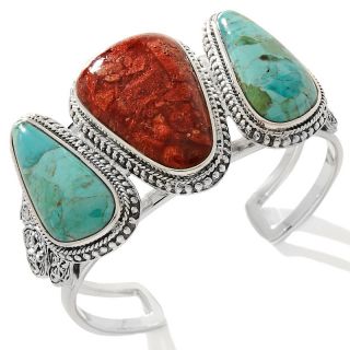 Jewelry Bracelets Bangle Studio Barse Turquoise and Coral