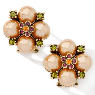 Heidi Daus Cluster of Color Crystal Button Earrings