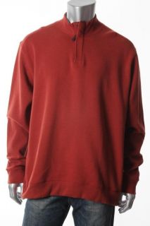 Tasso Elba New Orange Long Sleeves Covered 1 4 Zip Pullover Sweater XL