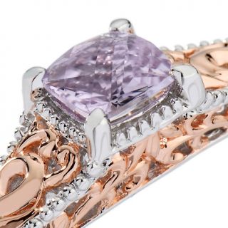 Victoria Wieck 2.10ct Pink Amethyst 2 Tone Sterling Silver and Rose