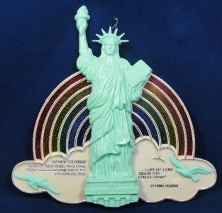 Vintage Statue of Liberty Emma Lazarus Rainbow Celluloid Sun Catcher